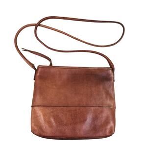 MARGOT New York Genuine Leather Crossbody Bag Brown Timeless Everyday Classic